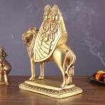 Large Brass Kaila Devi Chamunda Mata Idol | 12.5" Sacred Art | 6.57kg Divine Masterpiece | Temple Grade Sculpture | Jaipurio